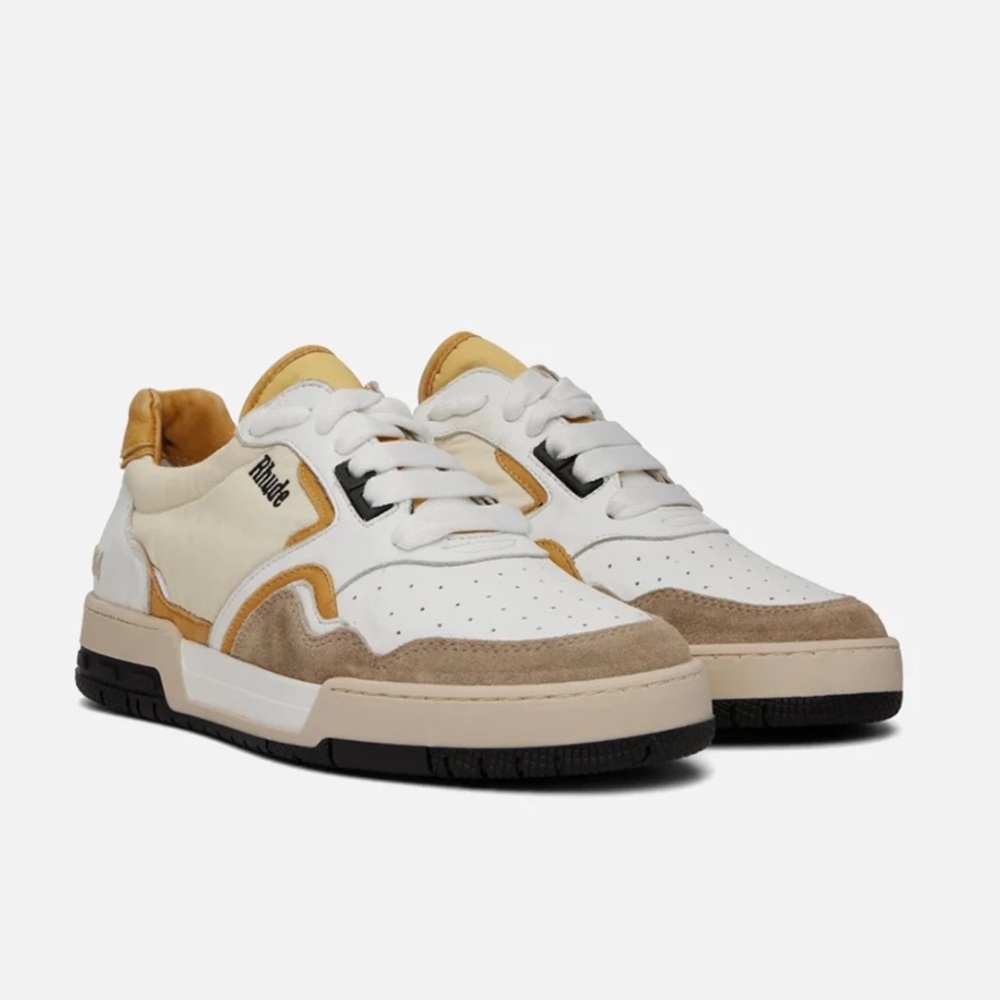 Rhude Racing Sneakers in Mustard white and beige